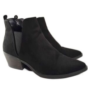 Universal Thread Black Suede Ankle Boots Block Heel Women 7.5